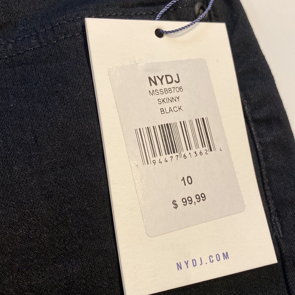 NYDJ SZ 10 Black Denim Skinny Jeans New D31 - Picture 9 of 16